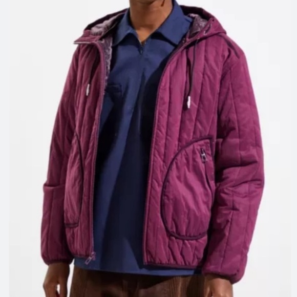 Urban Outfitters Plum Purple Quilted Hooded Jacket - Picture 2 of 10